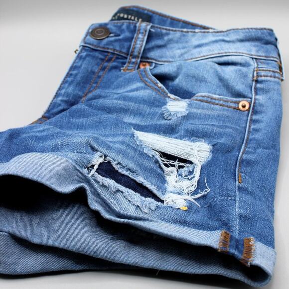 Aeropostale Women's Denim Shorts Size 0 Light Wash Blue Distressed - Picture 9 of 12